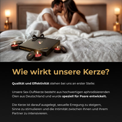 Aroma Kerze paar im Bett Liebe Leidenschaft